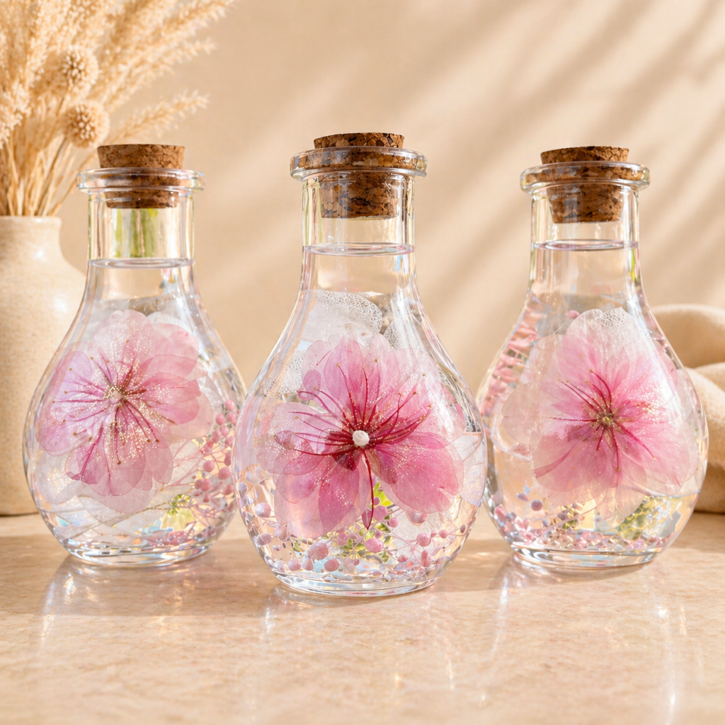 Herbarium petite Lily sakura fleurs de cerisier en fleurs stabilisées – création artisanale Lyséa Aix-en-Provence